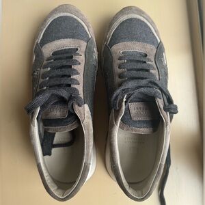 Brunello Cucinelli grey / tan suede sneakers size 39